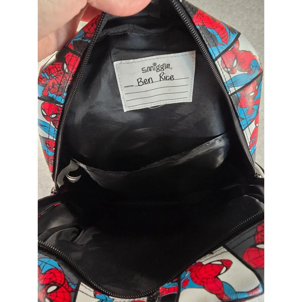 Smiggle Marvel Spider-Man Backpack Superhero Hooded Embossed Bag School